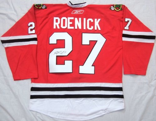 Jeremy Roenick Autographed Chicago Blakhawks Red Jersey W/PROOF, Picture of Jeremy Signing For Us, 1992 Stanley Cup Finals, San Jose Sharks, Los Angeles Kings, Phoenix Coyotes, Philadelphia Flyers, 500 Goals, Team USA