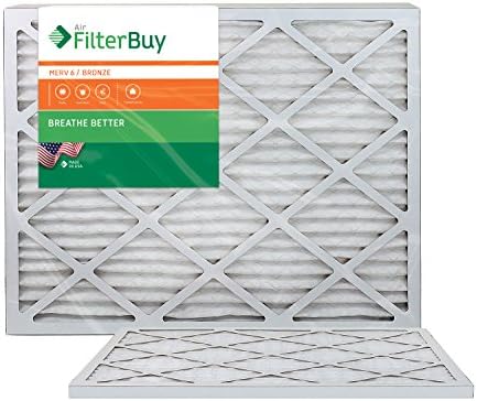 AFB Bronze MERV 6 22x24x1 Pleated AC Furnace Air Filter. Pack of 2 Filters. 100% produced in the USA.