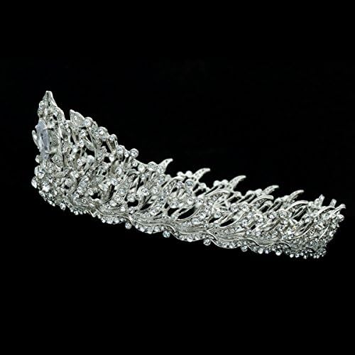 Big Tiara Flower Crown Wedding Tiara for Bridal Wedding Hair Jewelry Accessories with Swarovski Crystal SH8710