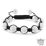 Shamballa Jewelry : White Swarovski Crystal Shamballa Inspired Bracelet