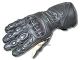 NEW MOTORCYCLE KANGAROO LEATHER KEVLAR GLOVES BLACK