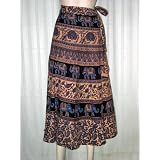 Gift Idea - Tumbleweed Peacock Elephant Print Cotton Wrap Around Skirts 36" Long Free Shipping