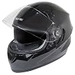 Hawk ST-1150 Glossy Black Dual-Visor Full-Face Motorcycle Helmet - Color : black - Size : Large