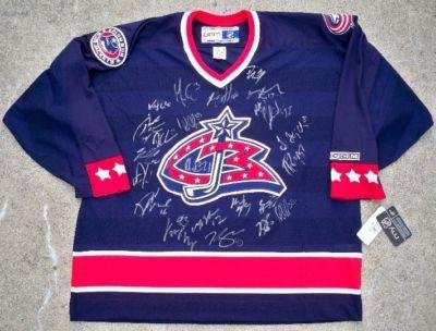 2009-2010 COLUMBUS BLUE JACKETS Team Signed JERSEY COA - Autographed NHL Jerseys