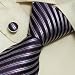 Blue striped cheap ties for men birthday gifts for man fashion silk ties cuff links set A1054