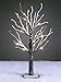 Lightshare™ UPDATE 24L LED Bonsai Snow Tree,+Free Gift:8L LED Poinsettia Artificial Decoration Light,Home/Festival/Party/Christmas,Indoor and Outdoor Use,Warm White