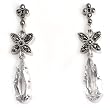 Marcasite Flower with Clear CZ Earrings, Size: 45mm