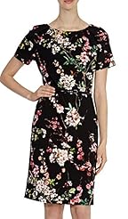 Above the Knee Round Neck Short Sleeves Spring Cotton/Polyester Shift Belted Fitted Stretchy Tunic 