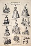 PARIS FASHIONS LADIES CHILDREN DRESS SATIN PARASOL 1874