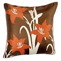 Thomas Paul Silk Twill Pillows - Orange/Brown Lilies