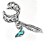 Tribal Handmade Ear Cuff, with Silver Feather and Stone Charm-earlum