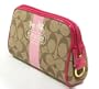 AUTHENTIC COACH HERITAGE SIGNATURE STRIPE BEAUTY COSMETIC CASE 40923