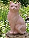 Steinfigur 217-4 Katze gro&szlig; stehend Terracotta 15 x 14 x 27,5 cm Steinguss