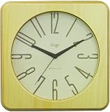 Coga (�R�K) �|�����v Wood Stripe Wall Clock Square �l�p�^ Natural �i�`������ JSW08091005-NA