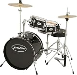 Pulse 3-Piece Deluxe Junior Drum Set Black