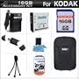 16GB Exclusive Accessory Kit For The Kodak Zi8 Pocket Video Camera & Kodak PLAYSPORT Package Includes 16GB Memory + Kodak Klic-7004 Replacement battery (1100MAH) + 1 Hour Charger + Hard Shell Carrying Case, Flexible Tripod + More