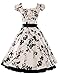 Threeseasons Women Vintage Dresses Retro 1950s Floral Cap Sleeve Party Dress