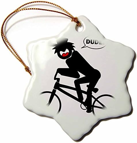 Mark Grace SCREAMNJIMMY Bmx Dude 1 Snowflake Porcelain Ornament, 3-Inch