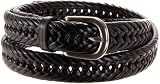 Wrangler Mens Big And Tall Hand Woven Leather Belt, Black, 52