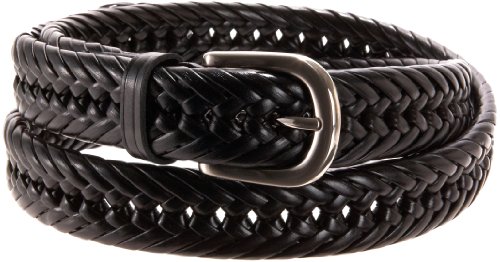 Wrangler Mens Big And Tall Hand Woven Leather Belt, Black, 52