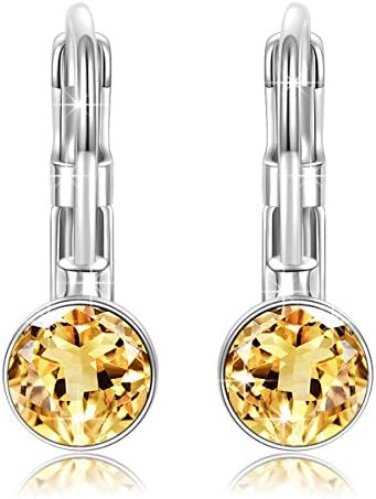 Qianse Drop Gold Plated Earrings Made with yellow SWAROVSKI ELEMENTS Crystal Luxury Gift Box (QIANSE is Swarovski's authorized distributor, buy from QIANSE JEWELRY DIRECT, or we will not be responsible for the fake products.)