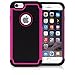 iPhone 6 Plus Case, MagicMobile® Rugged Impact Resistant Shockproof iPhone 6 5.5 Case Double Layer Cover Hard Shell and Soft Flexible Silicone Skin [ Color: Black - Hot Pink ] Armor Case for iPhone 6 Plus with Screen Protector and Stylus [Compatible Only with iPhone 6 Plus (5.5) ]