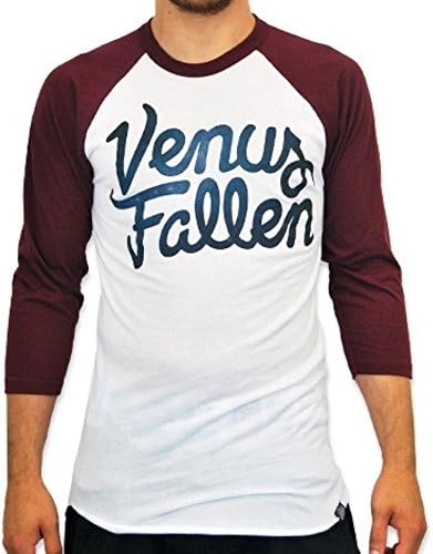 Venus Fallen Men's Grey Dust Baseball Jersey Medium Maroon/White