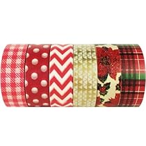 Wrapables Japanese Washi Masking Tape, Christmas Collection (Set of 6) - SET01

