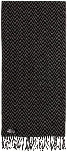 MARBLE ARCH Men's Winter Fashionable Soft 100% Merino Wool Classic Jacquard Long Scarf