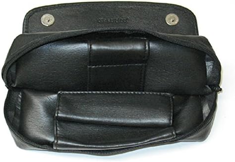 Castleford Premium Black Leather Pipe Tobacco Pouch & 2 Pipe Case - NEW