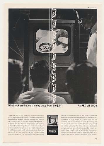 1963 Ampex VR-1500 Portable Television Recorder Print Ad (44570)