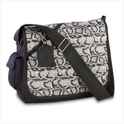 Snakeskin Messenger Bag