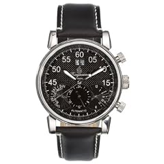 Burgmeister Montreal BM112-122 Herren Automatik Uhr Leder schwarz Tag/Datum/Monat/24h