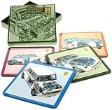 Haynes Classic Car Coasters - Set Of 4 - Vw Camper Van, Vw Beetle, Mini Cooper, Mg Mgb