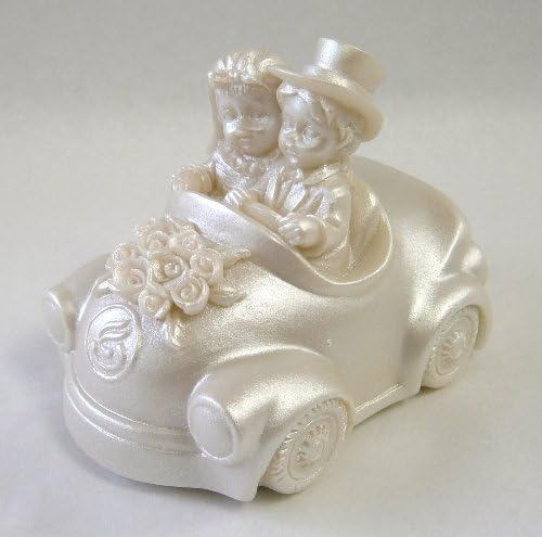 Baby Keepsake: Set of 12 "Boy & Girl" Wedding Couple in a Silver Car Gift Boxed Party Favors CW018-W
