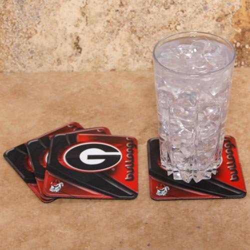 Georgia Bulldogs 4-Pack Sublimated Logo Neoprene Coaster Set
