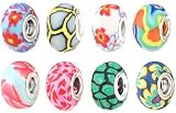 Bundle Monster 100pc Lot Silver Fimo Clay European Mix Beads Charms Jewelry - Compatible with Pandora, Chamilia, Troll, Biagi