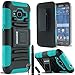 COVRWARE® Samsung Galaxy Core Prime / Prevail LTE - 3 in 1 Bundle - Heavy Duty Combat Armor Holster Case w/ built-in Kickstand, Locking Belt Swivel Clip + [ Screen Protector ] [ Stylus Pen ] - Teal