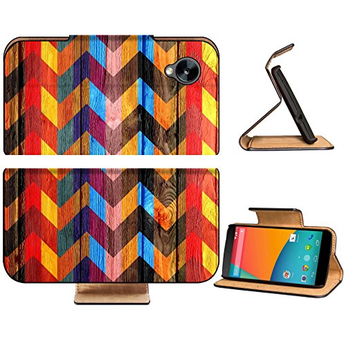 LG Google Nexus 5 Flip Case Colorful chevron pattern on wood texture background IMAGE 27684863 by MSD Customized Premium Deluxe Pu Leather generation Accessories HD Wifi Luxury Protector