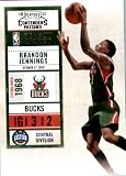 2010 11 Playoff Contenders Plates & Patches Basketball Card # 82 Brandon Jennings Milwaukee Bucks In a Protective Screwdown Display Case!