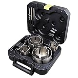 BLUE BOAR TUH12 -12 Piece Super Duty Tungsten Carbide Hole Saw kit - 2-1/4'Cut Depth. Cut 10x as fast and use 1/40th battery charge. Cordless Drills can cut holes 3x as large as with bi-metal hole saws. Deep side gullets for fast plug removal