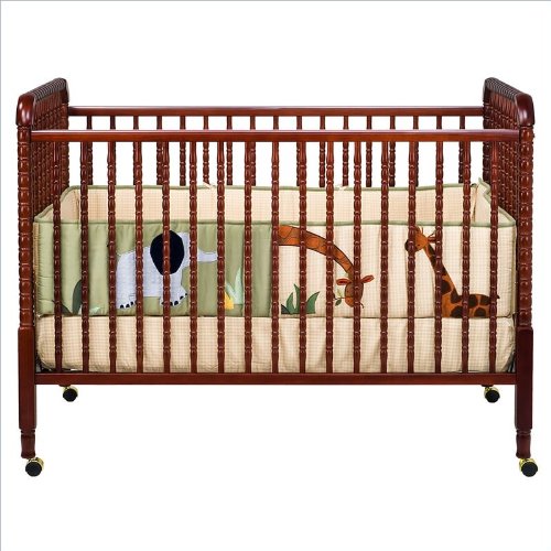 DaVinci Jenny Lind 3-in-1 Stationary Convertible Mobile Wood Crib in Cherry