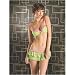 Seven 'til Midnight 3-way bra & skirted thong With plaid trim M/L Green