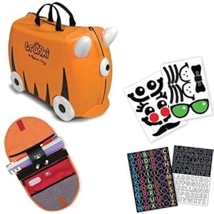 Melissa and Doug Trunki Sunny Orange Ride On Luggage with Matching Saddlebag and Stickers
