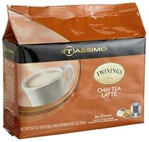 Buy Twinings Chai Tea Latte (8 Servings) Twinings Chai Tea Latte (8 Servings), 16-Count T-Discs for Tassimo Coffeemakers (Pack of 2)