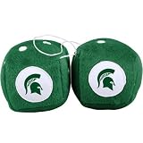 Michigan State Spartans Plush Team Fuzzy Dice