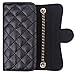 True Color Wallet Case Compatible with iPhone 6s Wallet Case - Premium Quilted Purse Style Cross Body Wallet Case Cover Clutch - Black