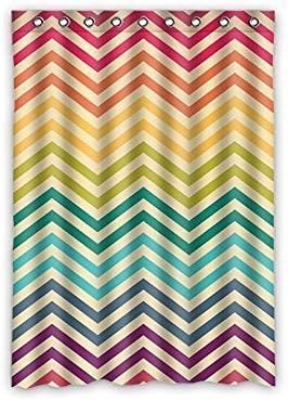 Tall Switch Colorful Wave Seri Waterproof Bedroom Custom window Curtain One Piece 52"W x 84"L