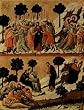 Duccio di Buoninsegna (Maest?, Altarretabel the Sienese Cathedral, back, main registers with scenes of Christ's Passion - 13x19