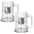 Dallas Mavericks 2pc 15oz Glass Tankard Set - Primary Logo NBA Basketball